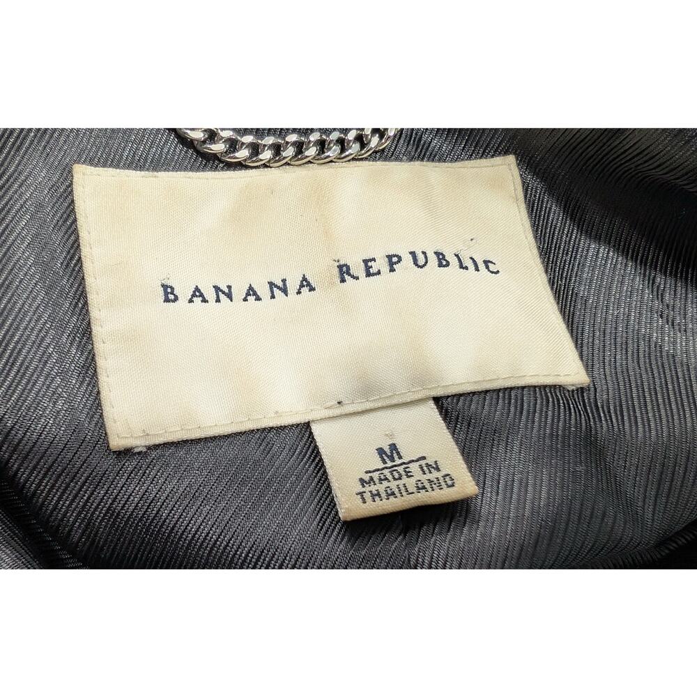 Vintage Y2K Coat Banana Republic Gray Wool Blend Belted Women's Size M Old Money - Picture 6 of 9